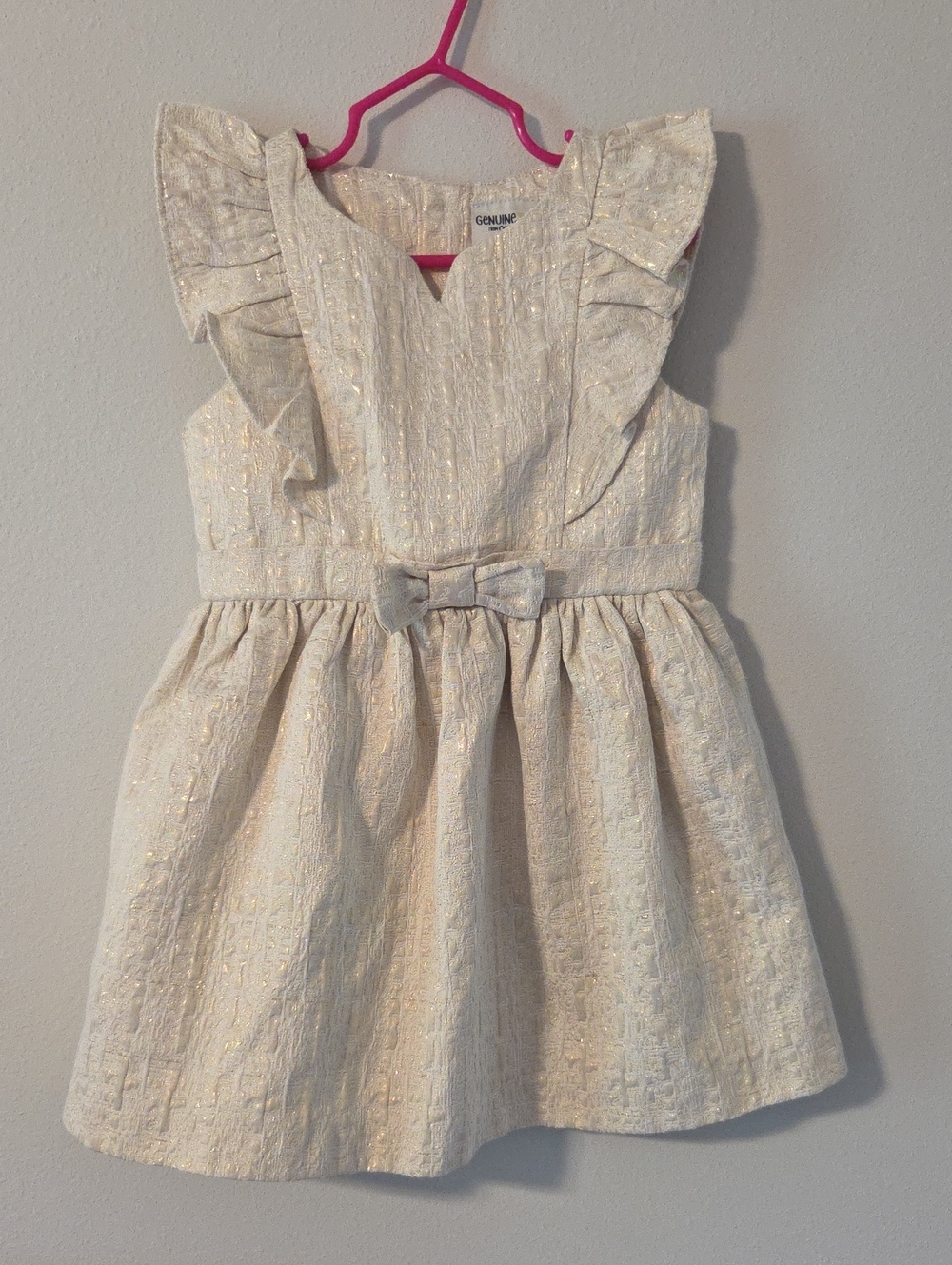 Gymboree Cream Sparkle Bow Girls' Party Dress